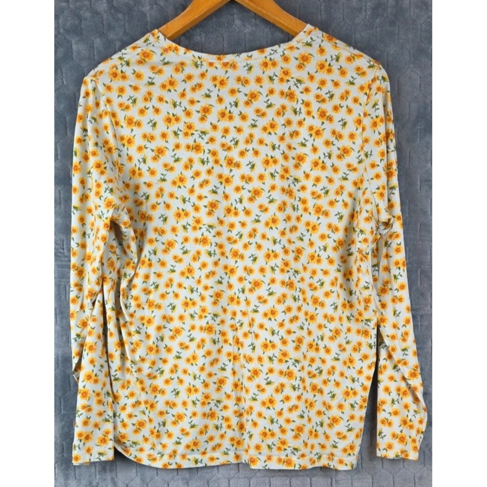 LANDS END Women's Relaxed Supima Cotton Long Sleeve Crewneck Top Multicolor XL - Picture 2 of 8